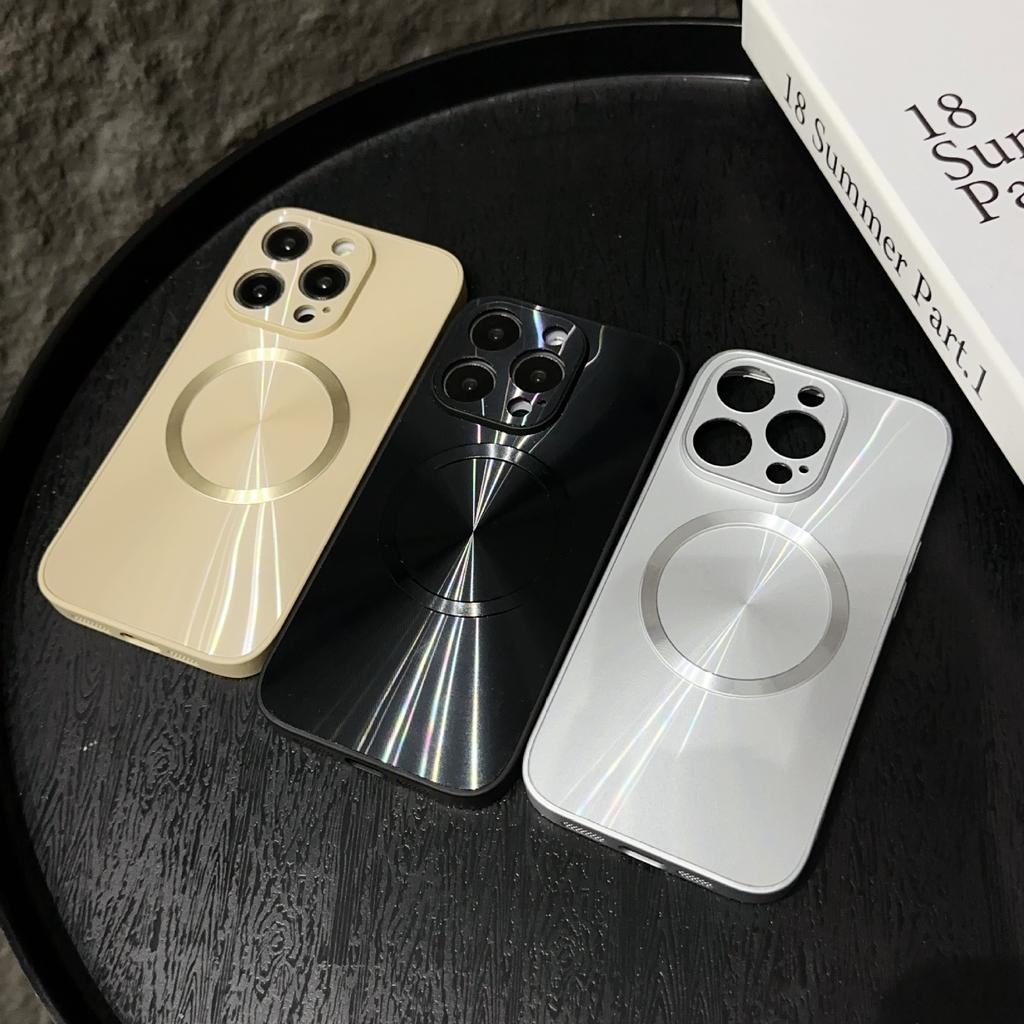 Aurora CD Muster für Apple 15 Promax Laser Handyhülle Magnetisch 14 Matt für IPhone 16 Schutzhülle