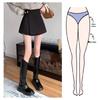 Petite Women's High-Waisted A-Line Black Culottes - Autumn Two-Piece Bootcut Shorts Suit