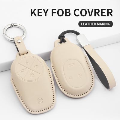 Car Remote Key Case Cover Shell Fob for Wei Lai NIO ET5 ET7 ES7 EC7 ES6 ES8 2018-2025 PU Keychain Car Styling Accessories