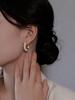 1 Pair Vintage French Faux Pearl Decor U-Shape Hoop Earrings, Minimalist Fashion Suitable For Women's Daily Wear