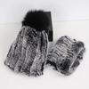 New Fashion Knitted Good Elastic Real Fur Scarf Hat Sets Women Winter Warm Natural Rex Rabbit Fur Scarves Hats Sets