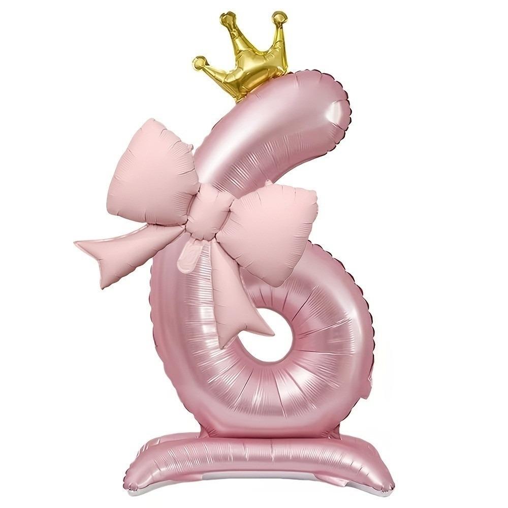Crown Shape Standing Crown Balloons Pink Color 42 Inch Balloons Wedding Venue Decoration