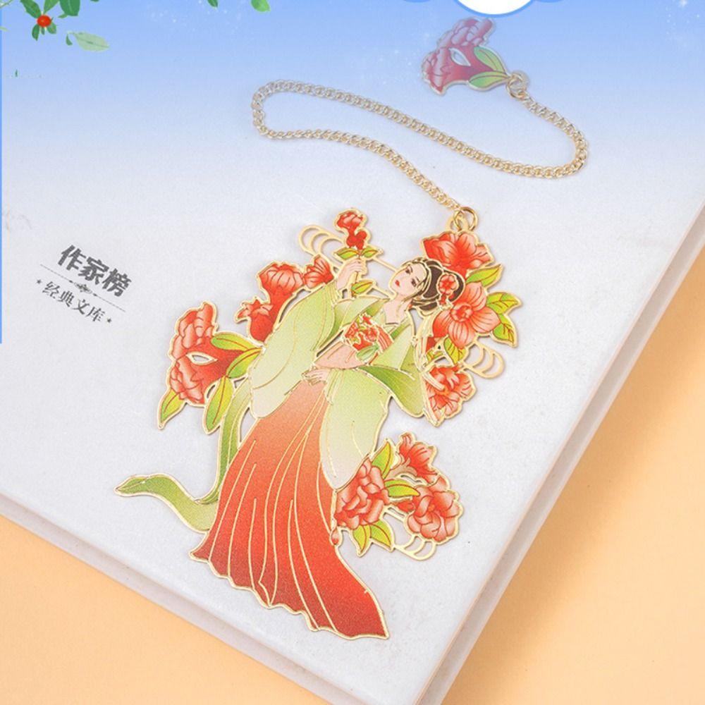 with Tassel Pendant Bookmarks Metal Pagination Mark Retro Book Clip  Students