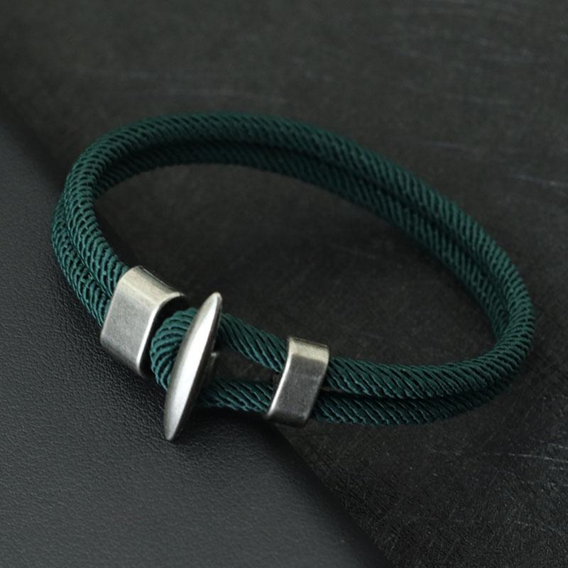 New Rope Bracelet Men Vintage Double Layer Cord Bangle Homme Leisure Accessories Gift For Him Pirate Punk Braslet Pulseras
