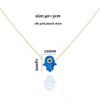 Vlen Evil Eye Fatima Hamsa Hand Pendant Necklace with 18K Gold Plated Chain Boho Style Fashion Jewelry for Women Girls Gifts