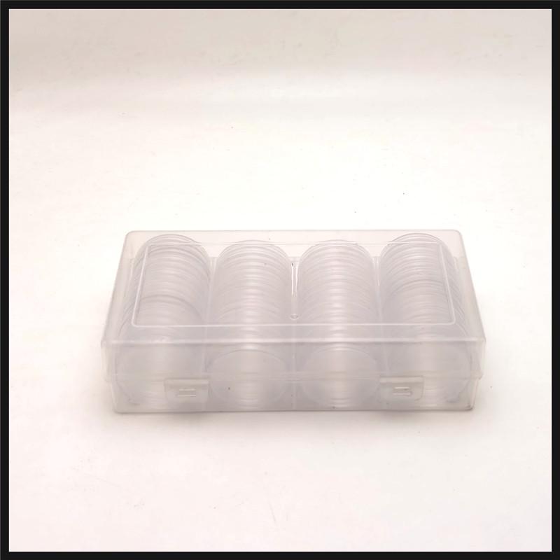 60-Pack 40mm Round Commemorative Coin Collection Boxes with Adjustable 30mm Inner Pads