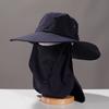 Summer Bucket Hat, Breathable Quick-Dry Fisherman Hat with Detachable Face Neck Guard, Adjustable Drawstring Sun Protection Hat for Outdoor Gardening