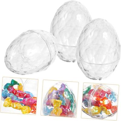 10Pcs Transparent Plastic Easter Egg Candy Boxes Chocolate Gift Packaging for Easter Baby Shower Birthday Party Decor