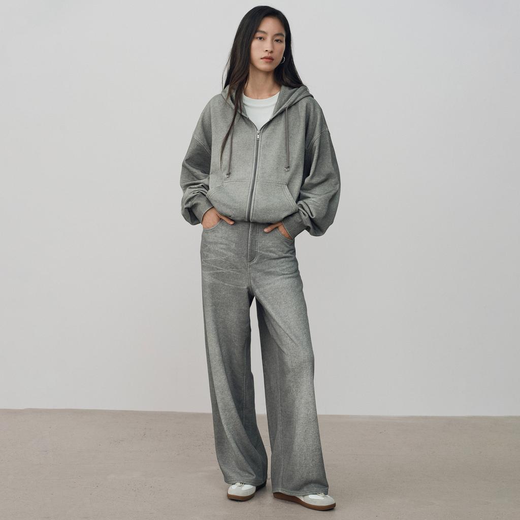 GAP Cotton Printed Logo Loose Zip-Up Hoodie Women hoodies 853978