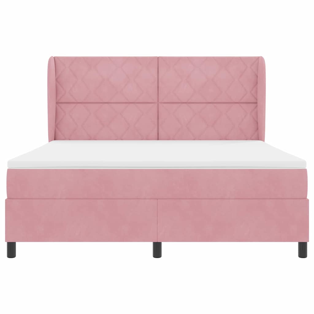 Boxspring Bed with Headboard Pink 200 X 180 Cm Velvet