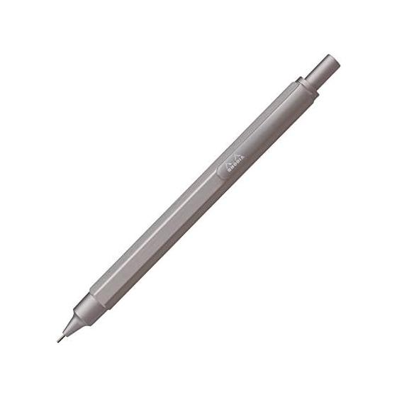 RHODIA Script Mechanical Pencil, Silver, 0.5mm, Hexagonal Barrel, Aluminum Body, Hairline Finish