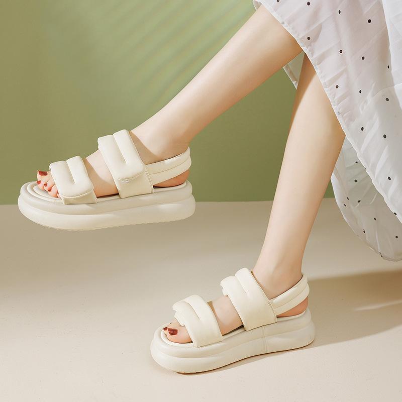 Augustine Sandals Women's 2025 New Summer Wear Sports Platform with Skirt Velcro Roman Sandals