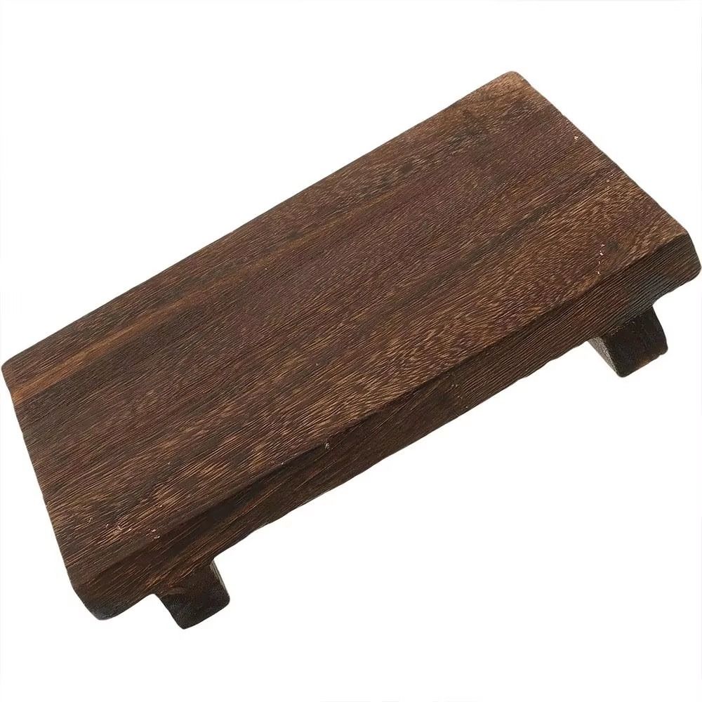 Hand Soap Wooden Wood Tray Decorative Hands Soap Holde Pedestal Stand Minimalist Retro Vanity Tray Bathroom Decor