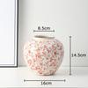 Red and White Porcelain Vase Elegant Classical Flowers Pot Desk Decoration Flower Arrangement Floral Vases Room Aesthetic Decor