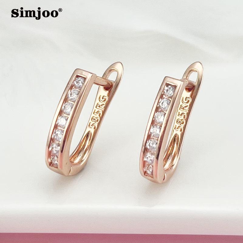 

SIMJOO Маленькая ниша Креативный дизайн серег с цирконом Простые модные персонализированные серьги белый