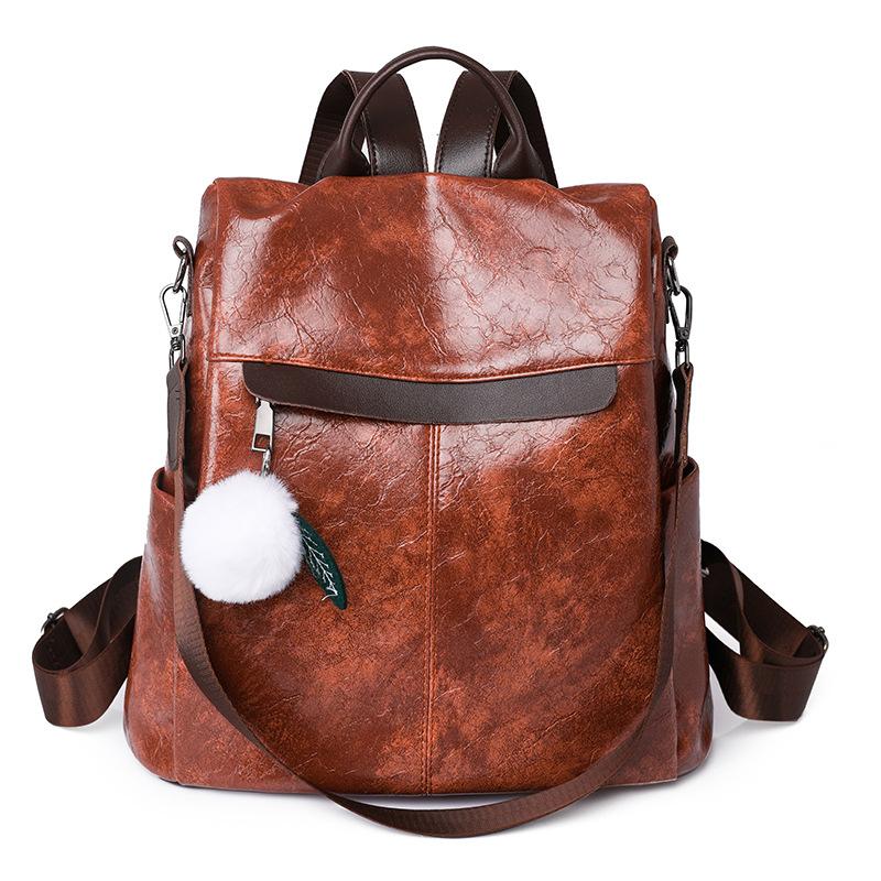 Trend anti-theft backpack women's new fashion multi-functional casual backpack retro backpack