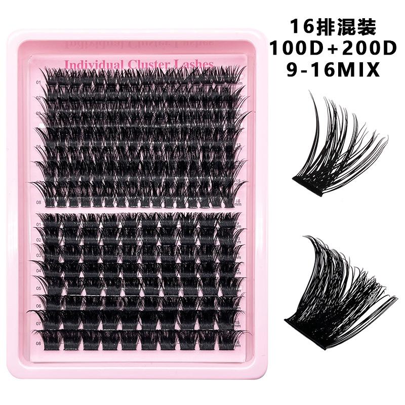 Flat False Eyelashes Stable Segmented Hairs 30P40P50P60P80P14 Rows Curled