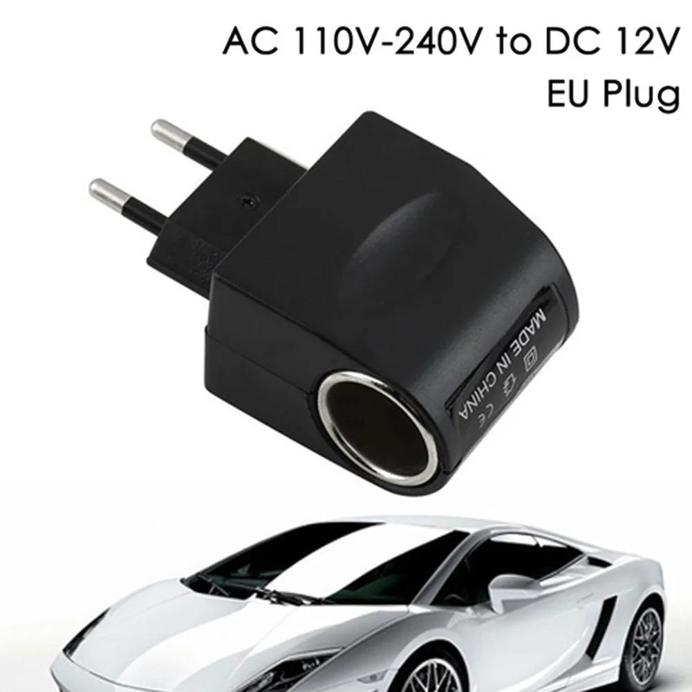 1Pc 220V AC to 12V DC Car Cigarette Lighter Socket Power Adapter Converter EU Plug For Home Auto Use Charging Electronic Devices