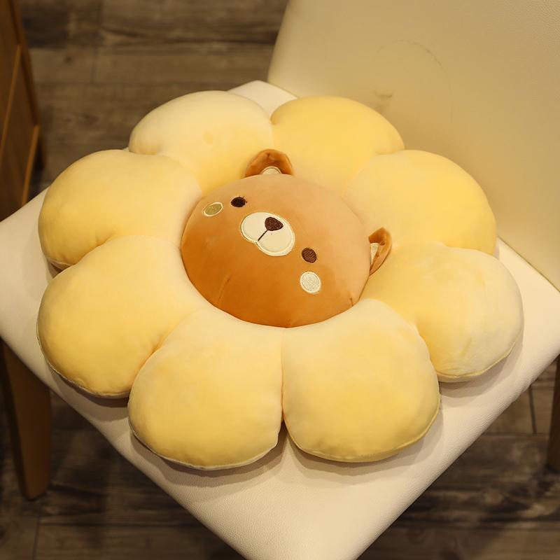 Cartoon Animal Flower Plush Throw Pillow Stuffed Dinosaur Rabbit Shiba Inu Dog Rabbit Seat Cushion Sofa Chair Decoration Gift