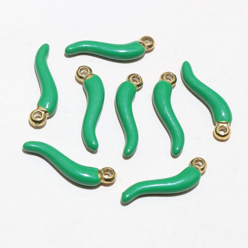 10pcs Enamel Chili Pepper Pendant Charms Stainless Steel  DIY Jewelry Making Accessories for Earrings Necklace Bracelet