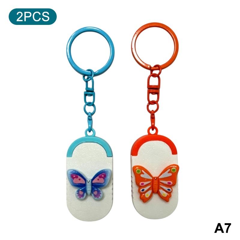 Portable Pill Case With Keychain Mini Pill Organizer Daily/Travel/Office Medicine Box Multifunctional Small Item Storage Box