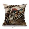 Vintage Motorcyle Chopper Poster Art Cafe Bar Industrial Mechanic Decoration Style Sofa Pillow Case Retro Linen Cushion Cover