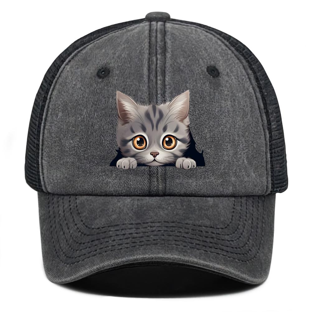 Lovely Cat Snapback Baseball Hat Cute Animals Hats For Woman Breathable Unisex Adjustable Baseball Cap Perfect For Street Style