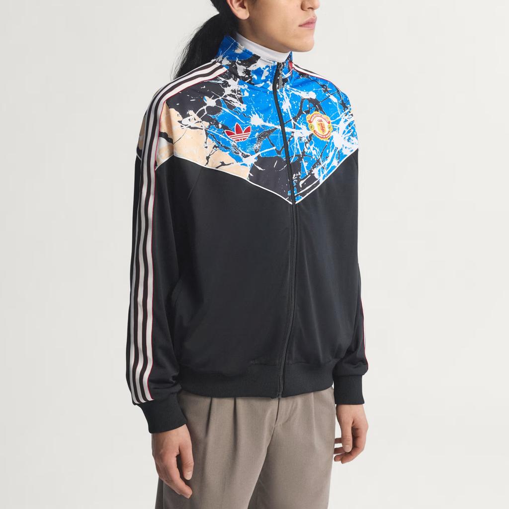 Adidas Originals Manchester United Stone Roses Track Lockerer Kragen Reißverschluss Langarmjacke Herrenjacke JZ7094