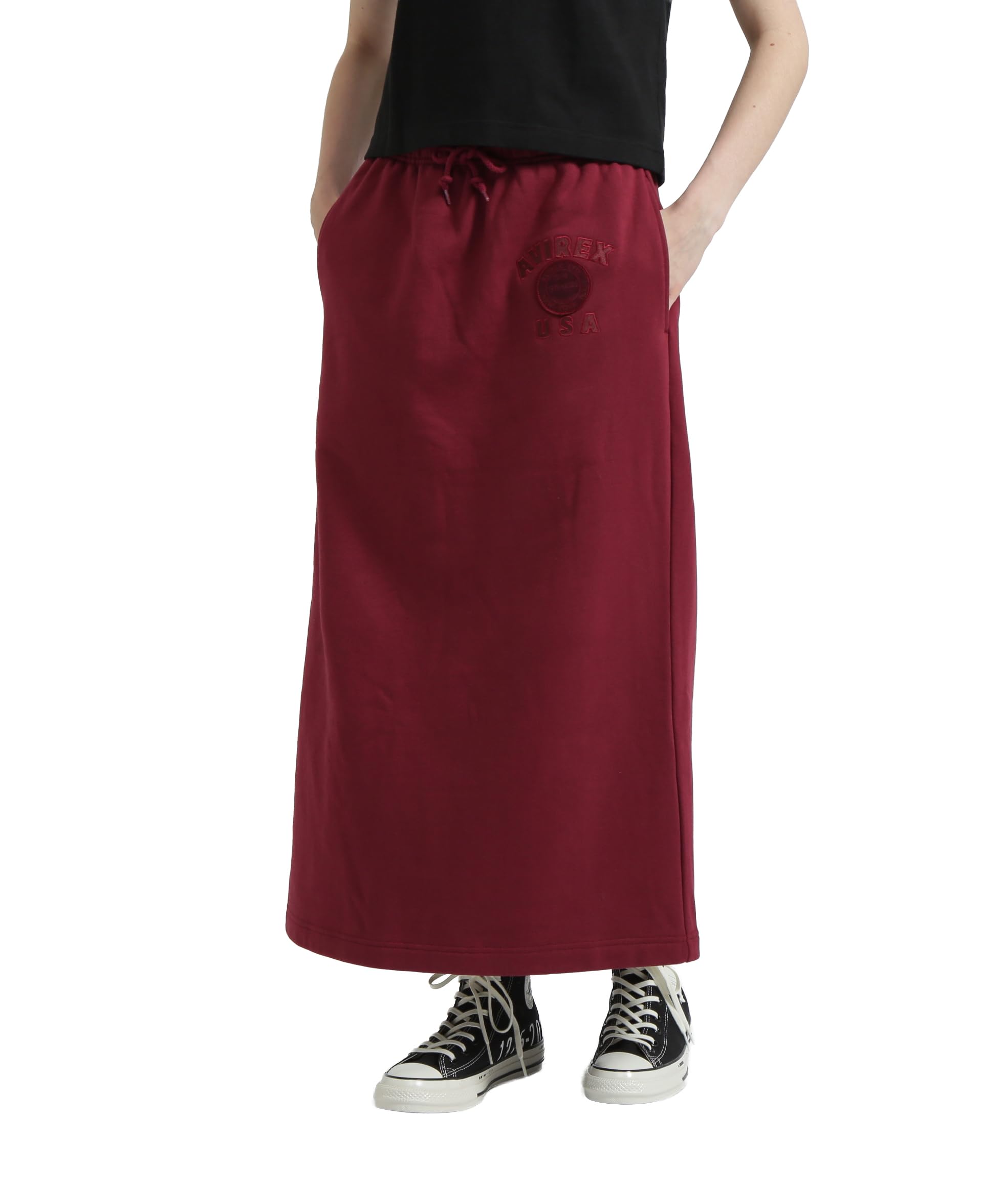 AVIREX 50th VARSITY SKIRT women s S 381 burgundy 783-5216606