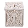 Tissue Box Cover Boho Decor Square Tissues Holder Woven Macrame Napkin Facial Paper Organizer Home Decor for Bedroom
