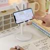 Mobile Phone Holder Adjustable Height Telescopic Stand 22.7-31.7cm Cute Bunny Ear Design Phone Mount for Desk Office Decor