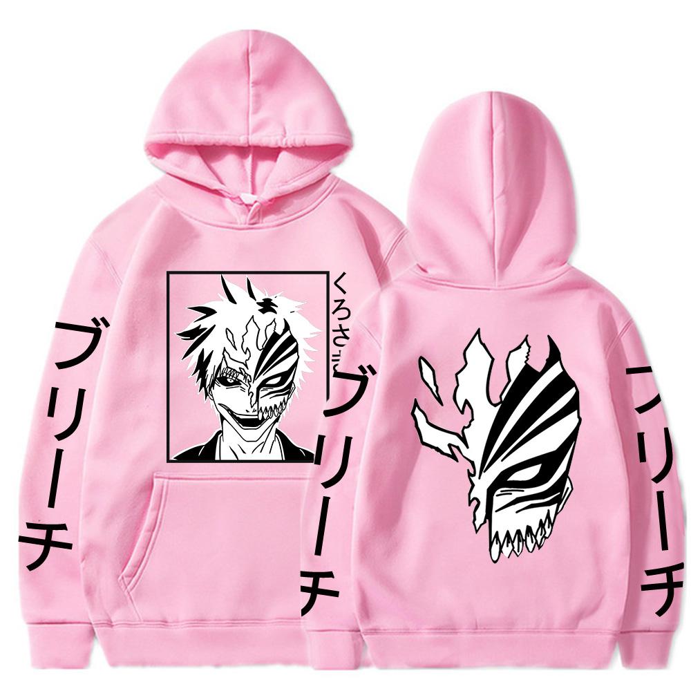 Bleach Kurosaki Ichigo Anime Harajuku Hoodies Gothic Cartoon Manga Mask Boy Graphic Men Women Winter Long Sleeves Sweatshirts