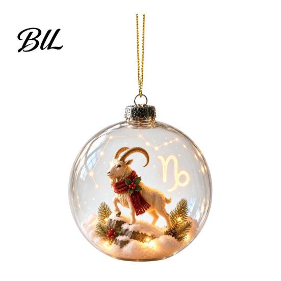 Festive Home Holiday Accents Zodiac Christmas Ornament, Twelve Sign Hanging Decoration, 2D Acrylic Decorative Ornaments for Holidays Horoscope Pendant
