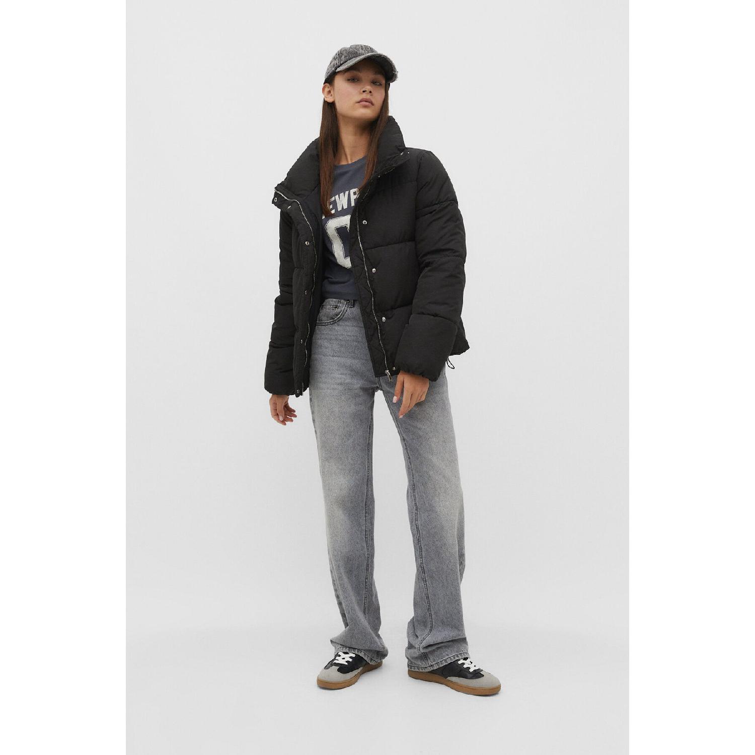 

Stand-up Collar Puffer Jacket XS чёрный
