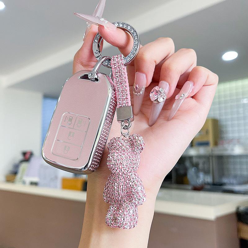 Premium Women's Car Key Case for Honda Accord, Civic, CR-V, Fit, Odyssey, Vezel, Lingpai, and XR-V