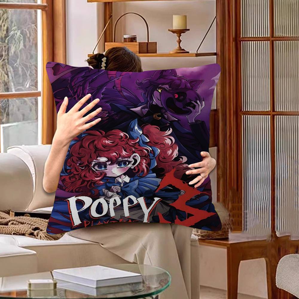 Anime P-Poppy P-Play T-Time Pillow Cushion Cover Pillowcase Living Room Sofa Home Decor