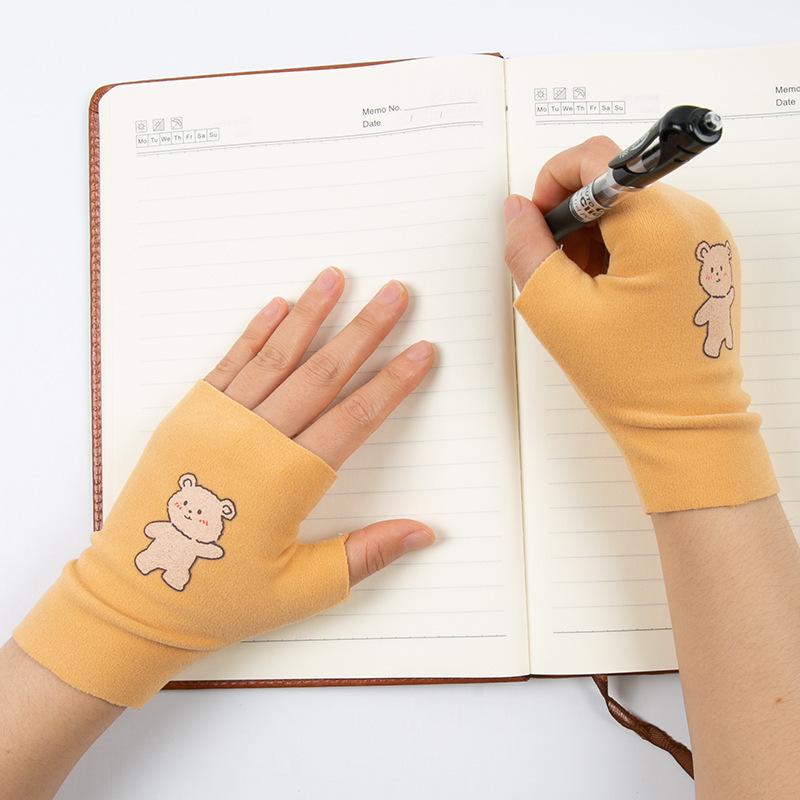 Children's Half-Finger Warm Gloves with High Elasticity and Self-Heating German Velvet, Anti-Frostbite.