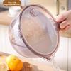 Long Handle Vegetable Drain Basket Double Layer Large Capacity Food Storage Container Rotating Quickly Drain