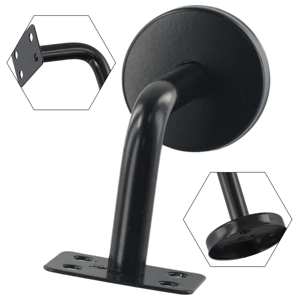 Svart rekkverkfeste med veggstøtte Fest rekkverket ditt sikkert