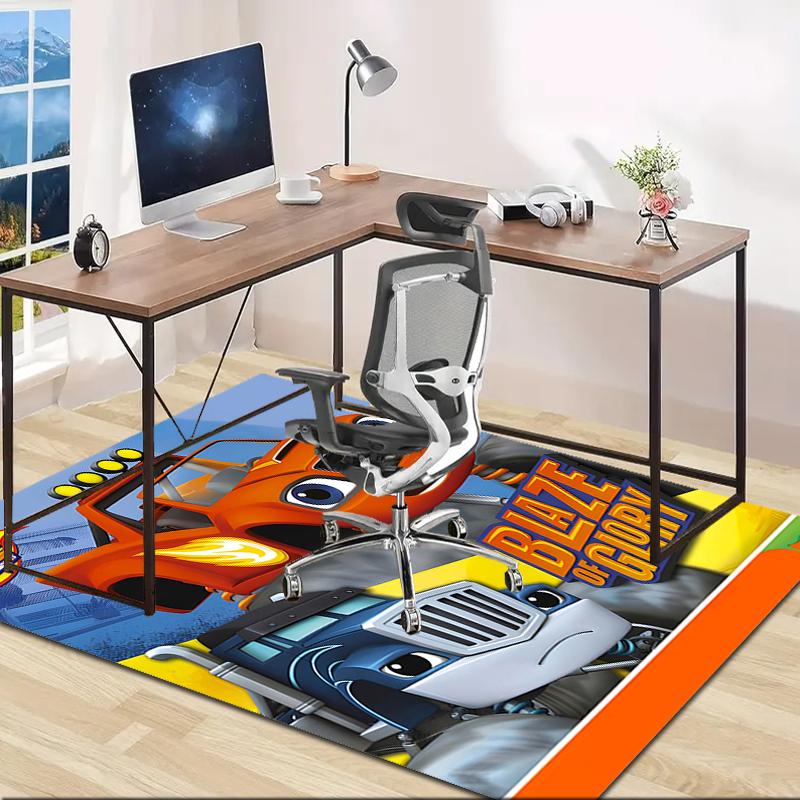 1pc Blaze and the Monster Machines (4) Design Area Rug - Non-Slip, Soft & Cozy Floor Mat for Living Room, Bedroom, Office - Indoor/Outdoor Decorative