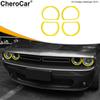 Vorderlicht Lampenabdeckung Zierleiste Außen Dekor Für Dodge Challenger 15+ Gelb