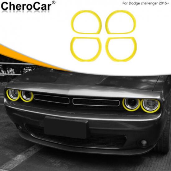 Vorderlicht Lampenabdeckung Zierleiste Außen Dekor Für Dodge Challenger 15+ Gelb