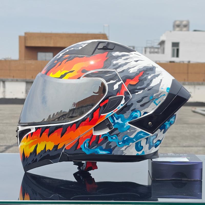 New motorcycle helmet men's face helmet women's locomotive full helmet summer double lens universal in all seasons