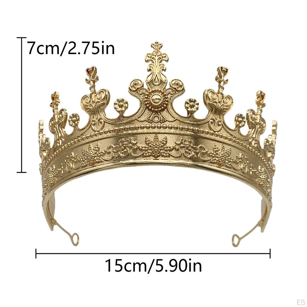King Tiara Comfort To Wear Metal Cosplay Headpiece Medieval Crown for Anniversary Wedding Prom
