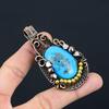 Irani Turquoise 999 Copper Wire Wrapped Pendant, Handmade Gemstone Pendant Jewelry, Gifts For Wife Brand New Pendant