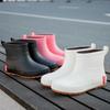 Short-tube Rain Boots Women's Outer Wear Flat-bottomed Non-slip Water Shoes Student Rubber Shoes Kitchen Work Short Water Boots