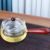 Removable 360° Rotary Glass Teapot Heat Resistant Side Wooden Handle Glass Pot Tea Maker Kungfu Tea Set
