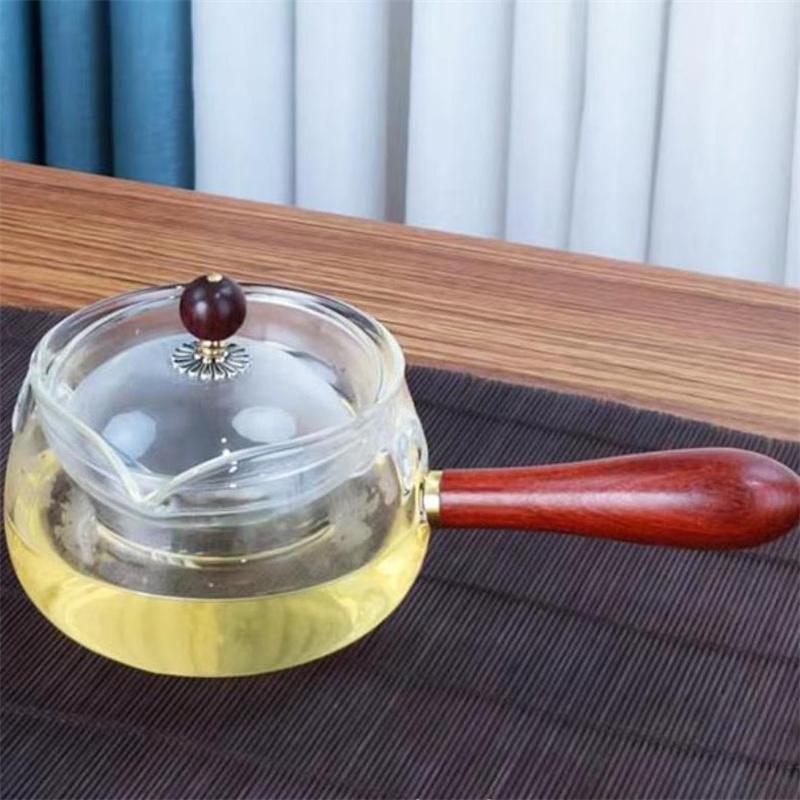 Removable 360° Rotary Glass Teapot Heat resistant Side Wooden Handle Glass Pot Tea Maker Kungfu Tea Set чистый