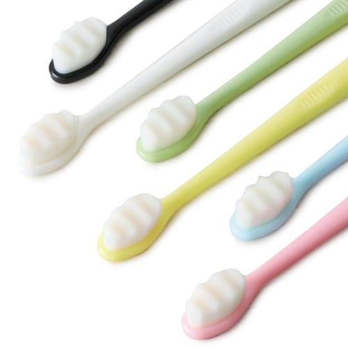 

Soft Nano Toothbrush Set of 6 [Nano Toothbrushes that Won t Harm Your Gums] Wide, Ultra-Fine Bristles, Toothbrush Set for Adults, Home Use (Black, Whi