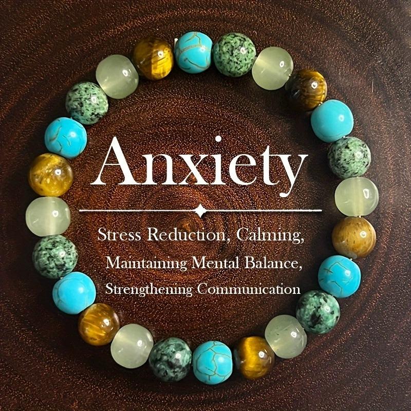 Tiger Eye Amethyst Bracelet for People Lucky Stone Jewelry Anxiety Relief Healing Crystal Gift for Wealth Abundance and Stress
